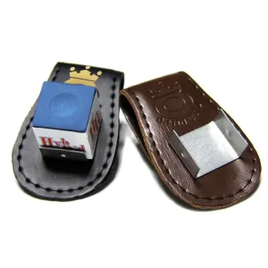 Pool Leather Magnetic Belt Clip Chalk Holder  Color Delivery